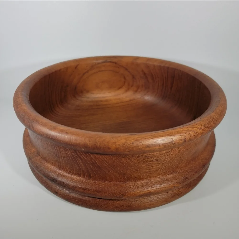 Selandia MCM Large Teakwood Bowl Atomic Decor 10 Inch Thailand Vintage